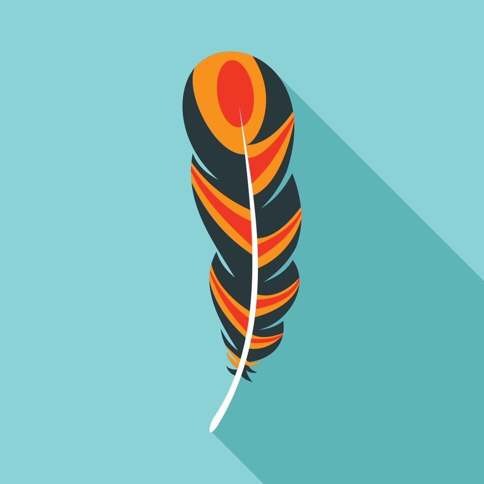 Animal feather icon, flat style vector