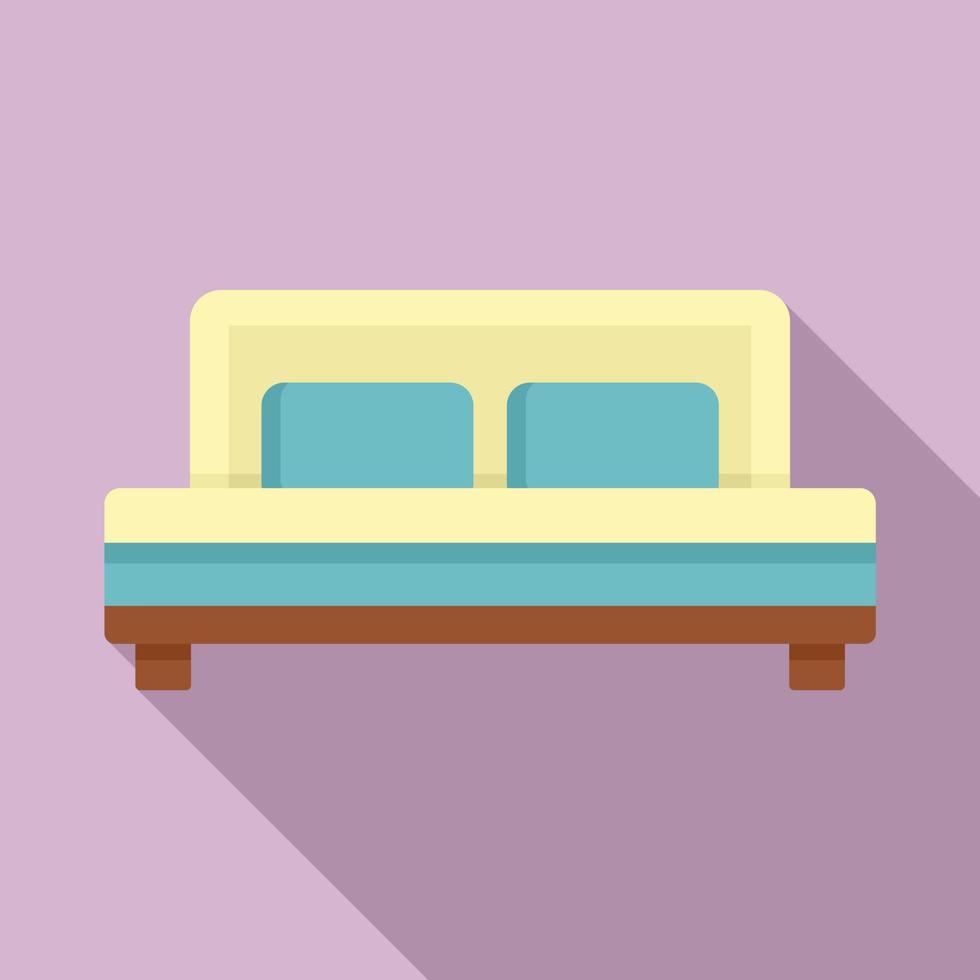 icono de dormitorio de servicio de habitaciones, estilo plano vector