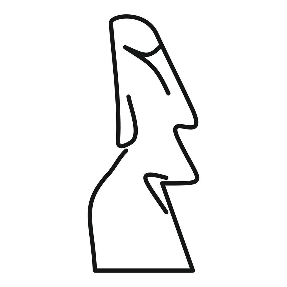 Famous easter island statue icon, outline style vector