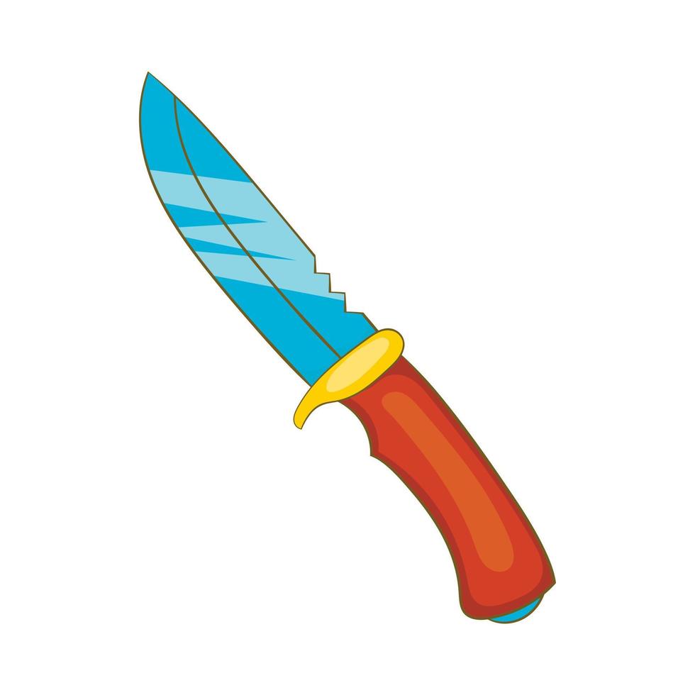 Hunting knife icon, cartoon style vector