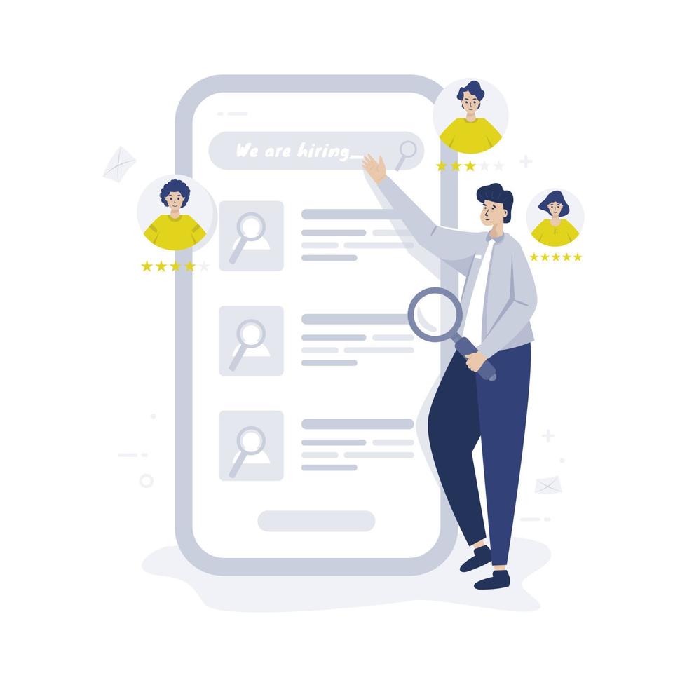 Job vacancy open online recruitment illustration vector