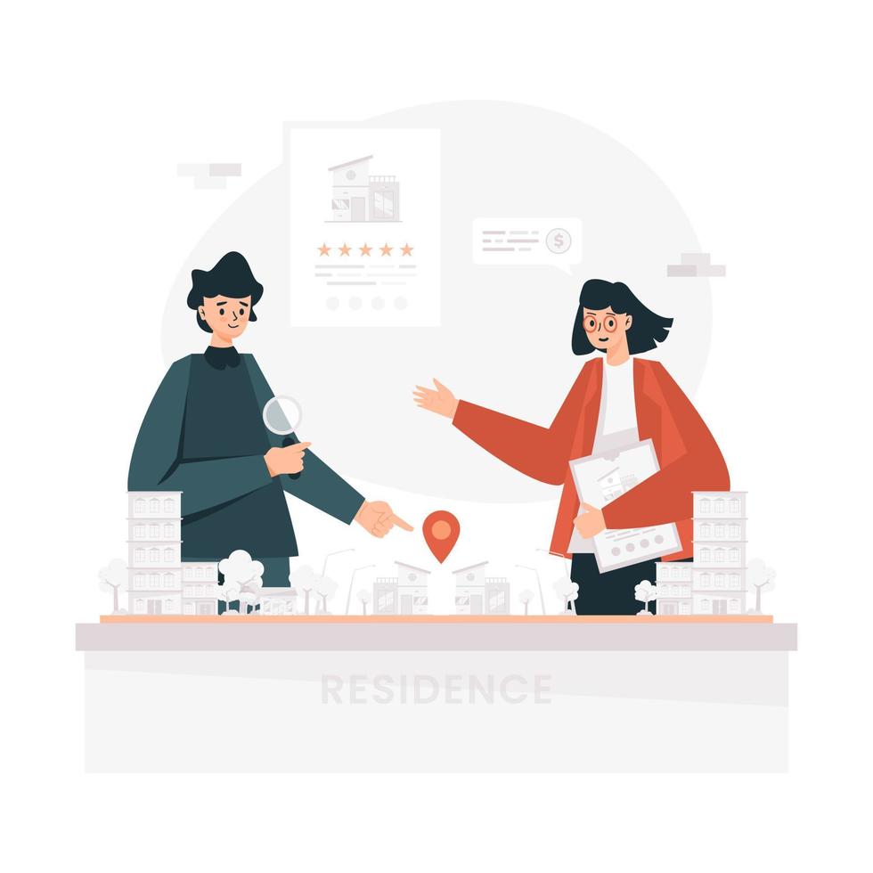 Flat design property real estate marketing cocnept vector