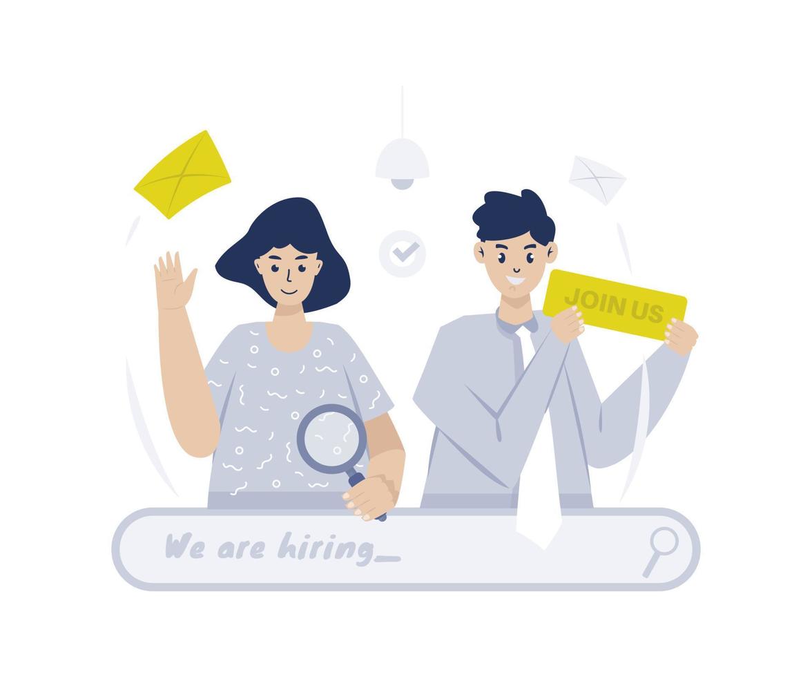 Welcome job search career open recruitment illustration vector