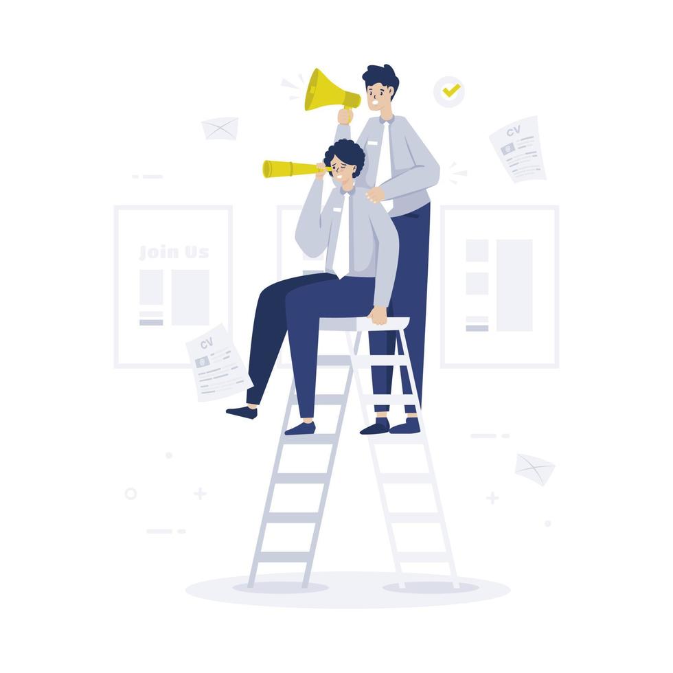 We are hiring join us our team illustration design vector