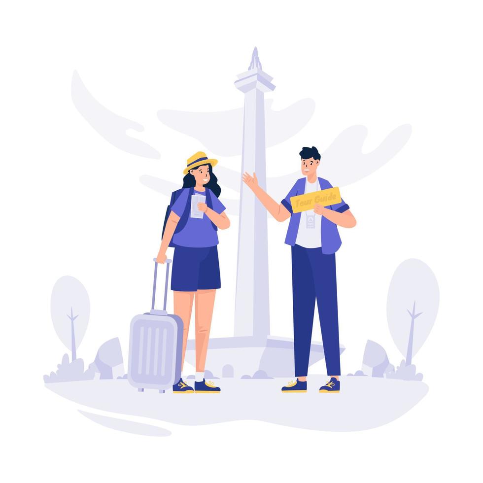 Traveler tourist guide illustration vector