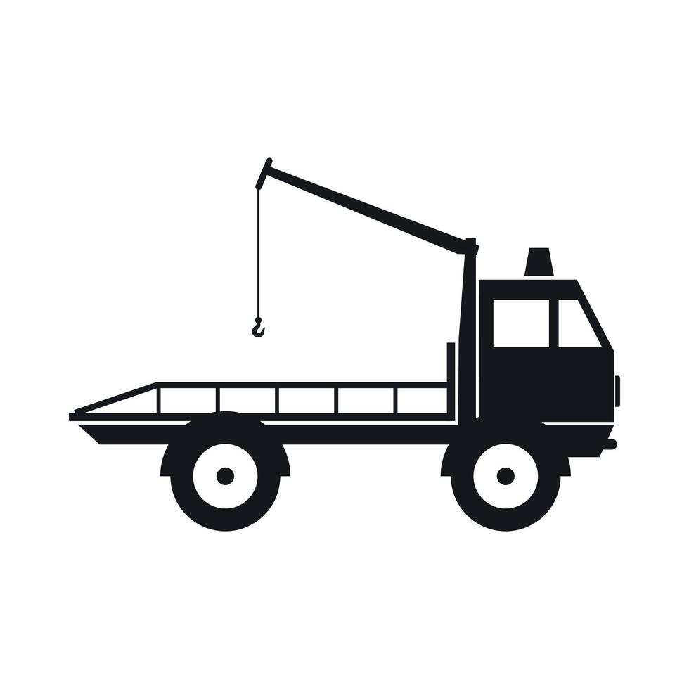 icono de camión de remolque de coche, estilo simple vector