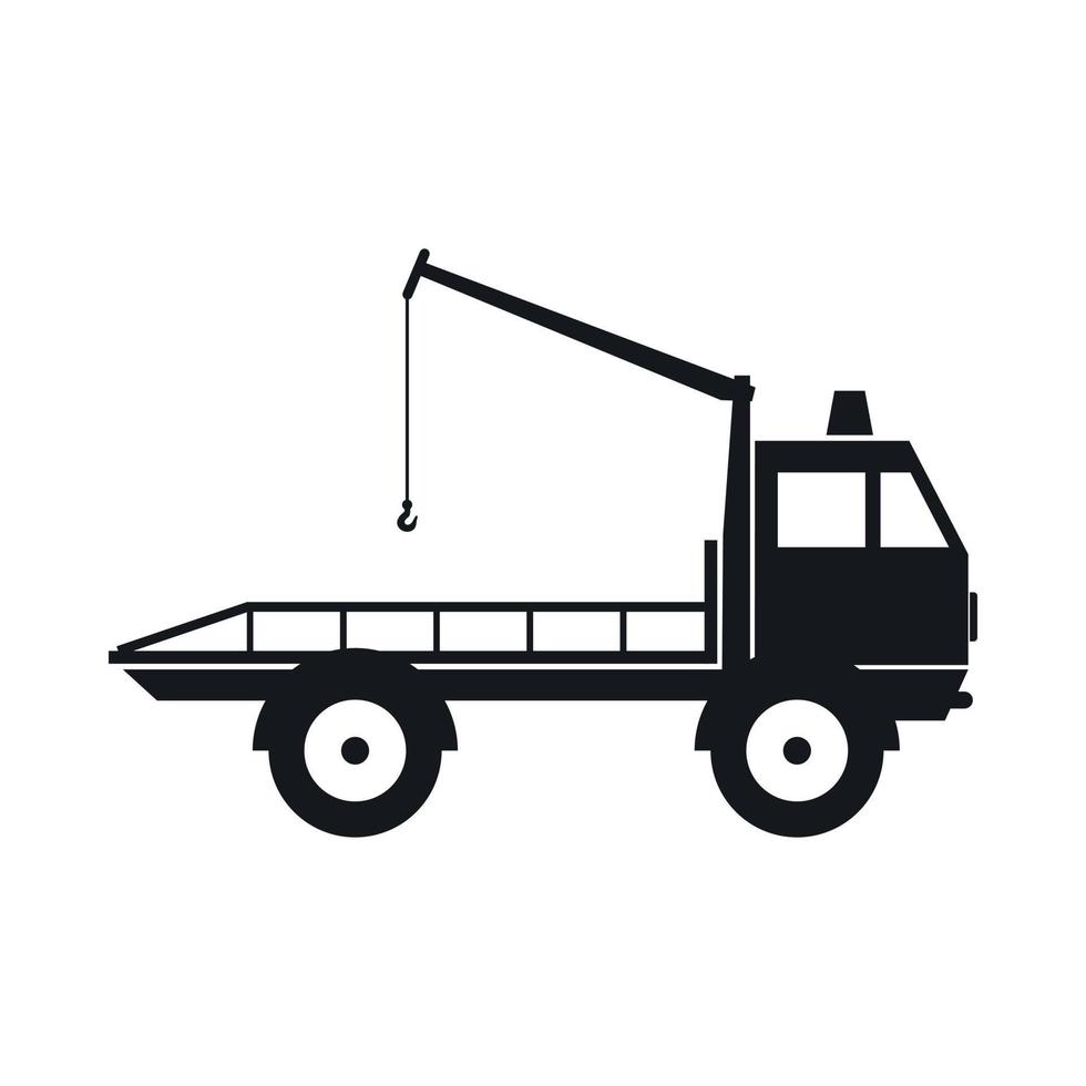 Car towing truck icon, simple style vector