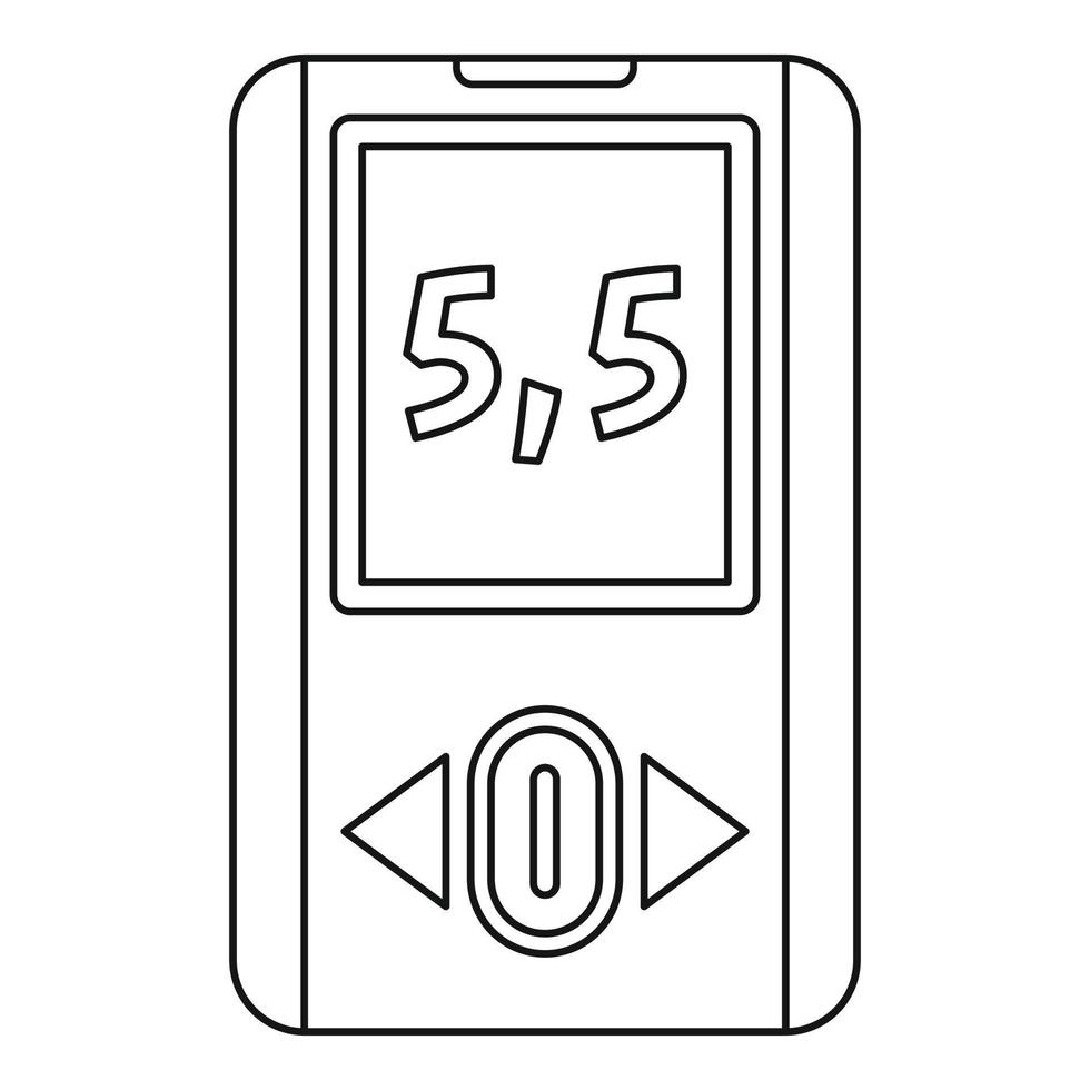 Blood glucometer icon, outline style vector