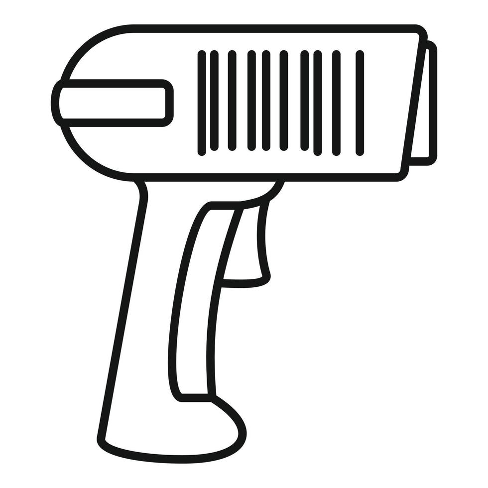 Scan pistol icon, outline style vector