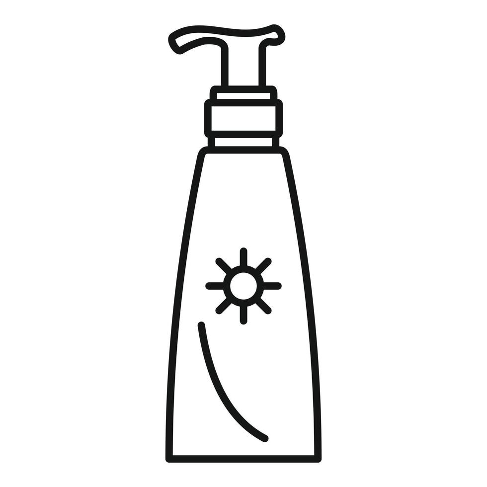 Travel dispenser sunscreen icon, outline style vector