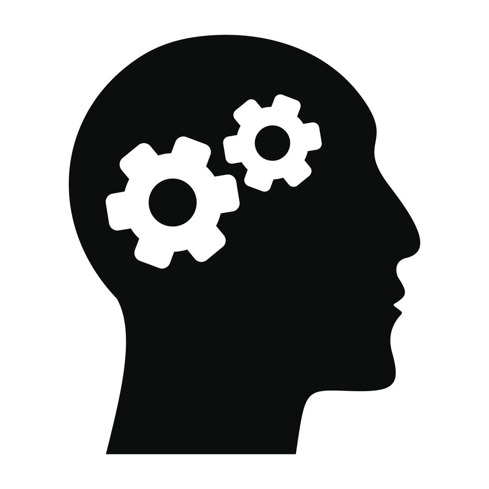 icono de cerebro de marca genio, estilo simple vector