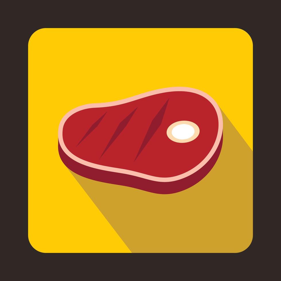 Meat steak icon in flat style vector