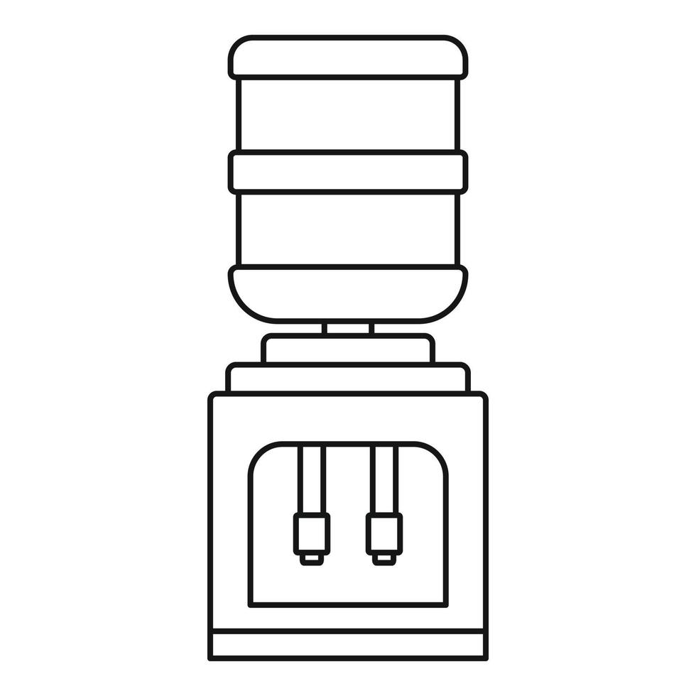 icono de botella de filtro de agua de oficina, estilo de esquema vector