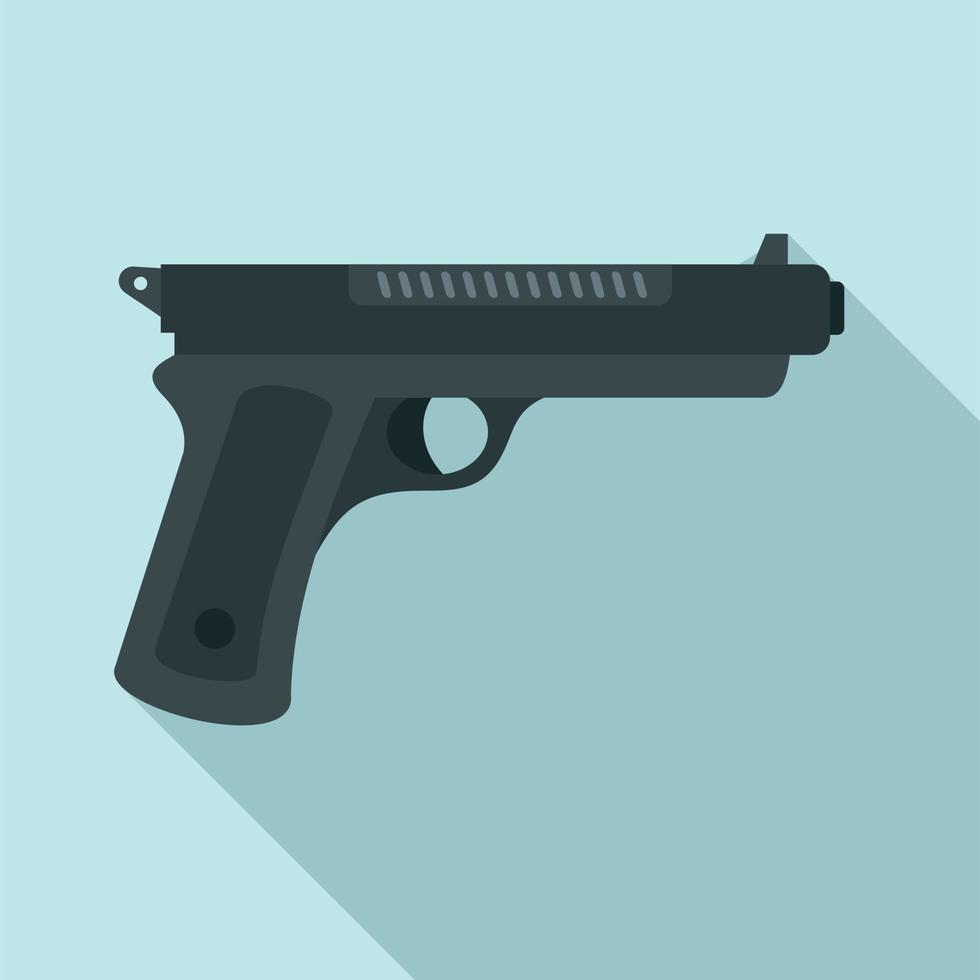 Gangster pistol icon, flat style vector