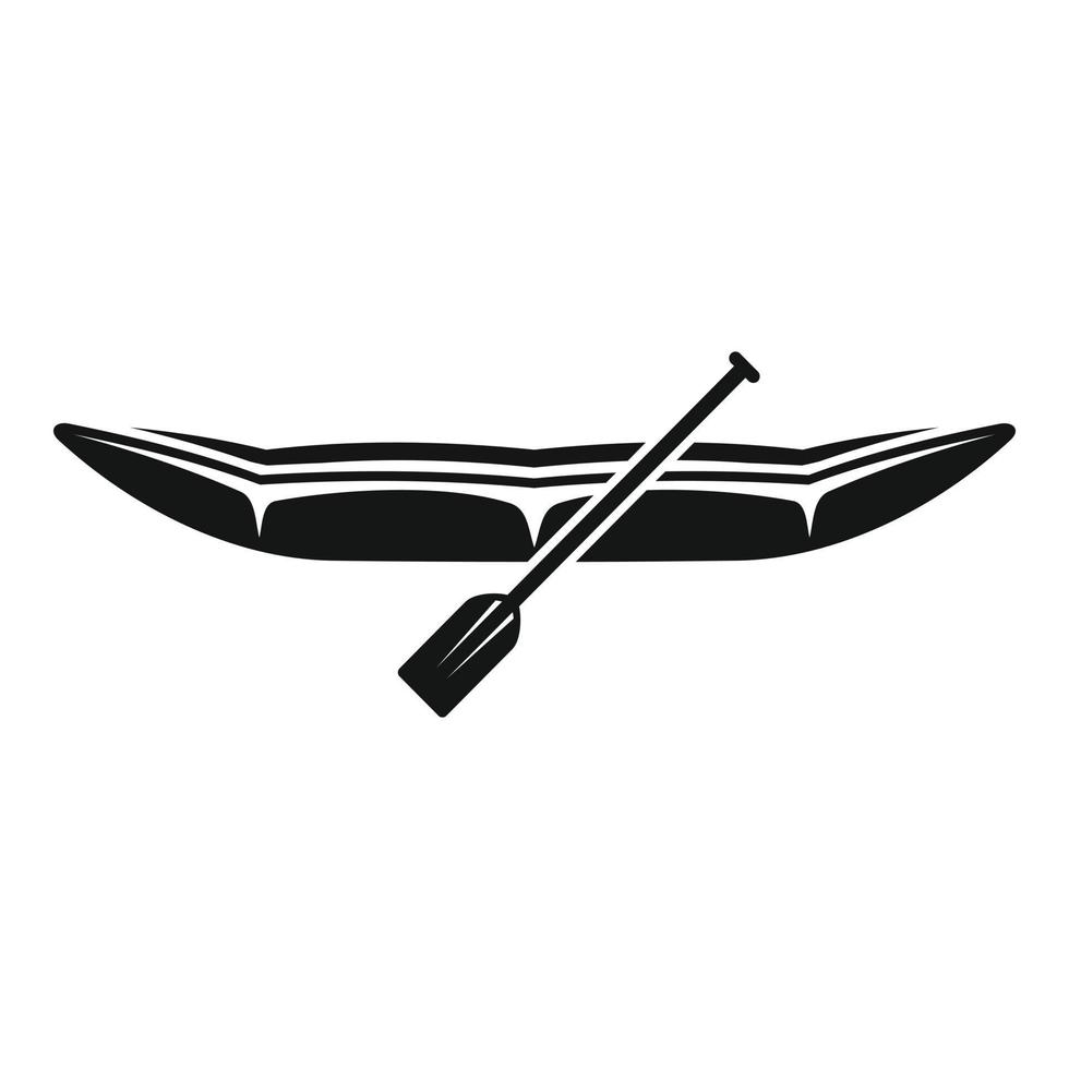 Canoe boat icon, simple style vector