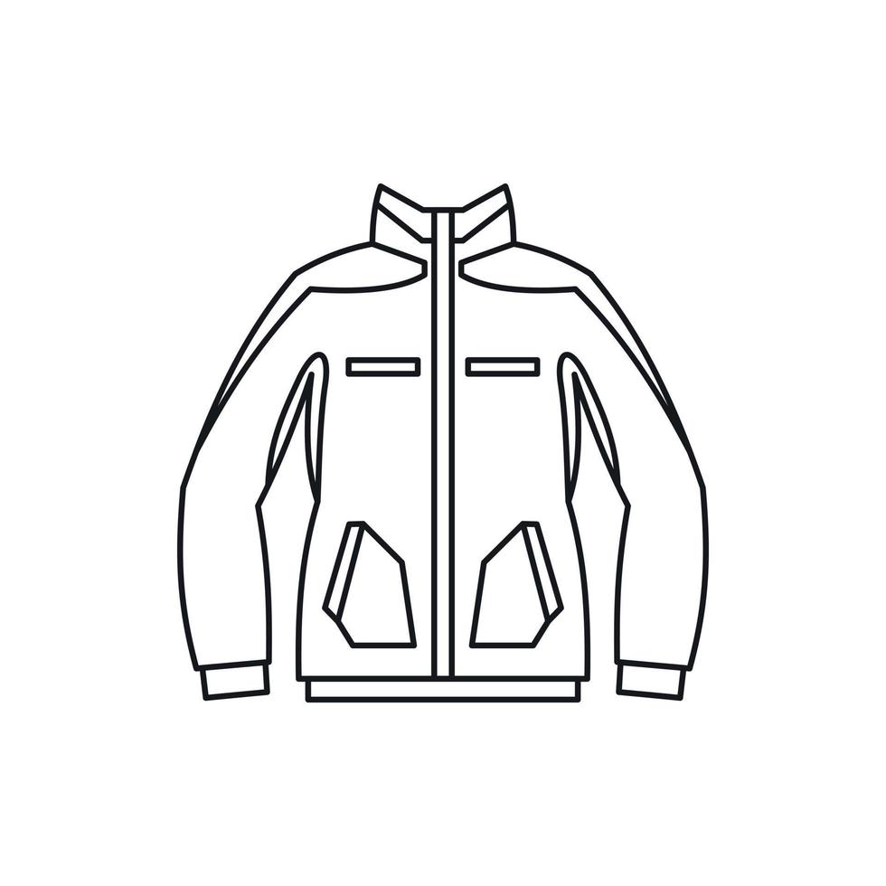 icono de chaqueta de invierno para hombres, estilo de contorno vector
