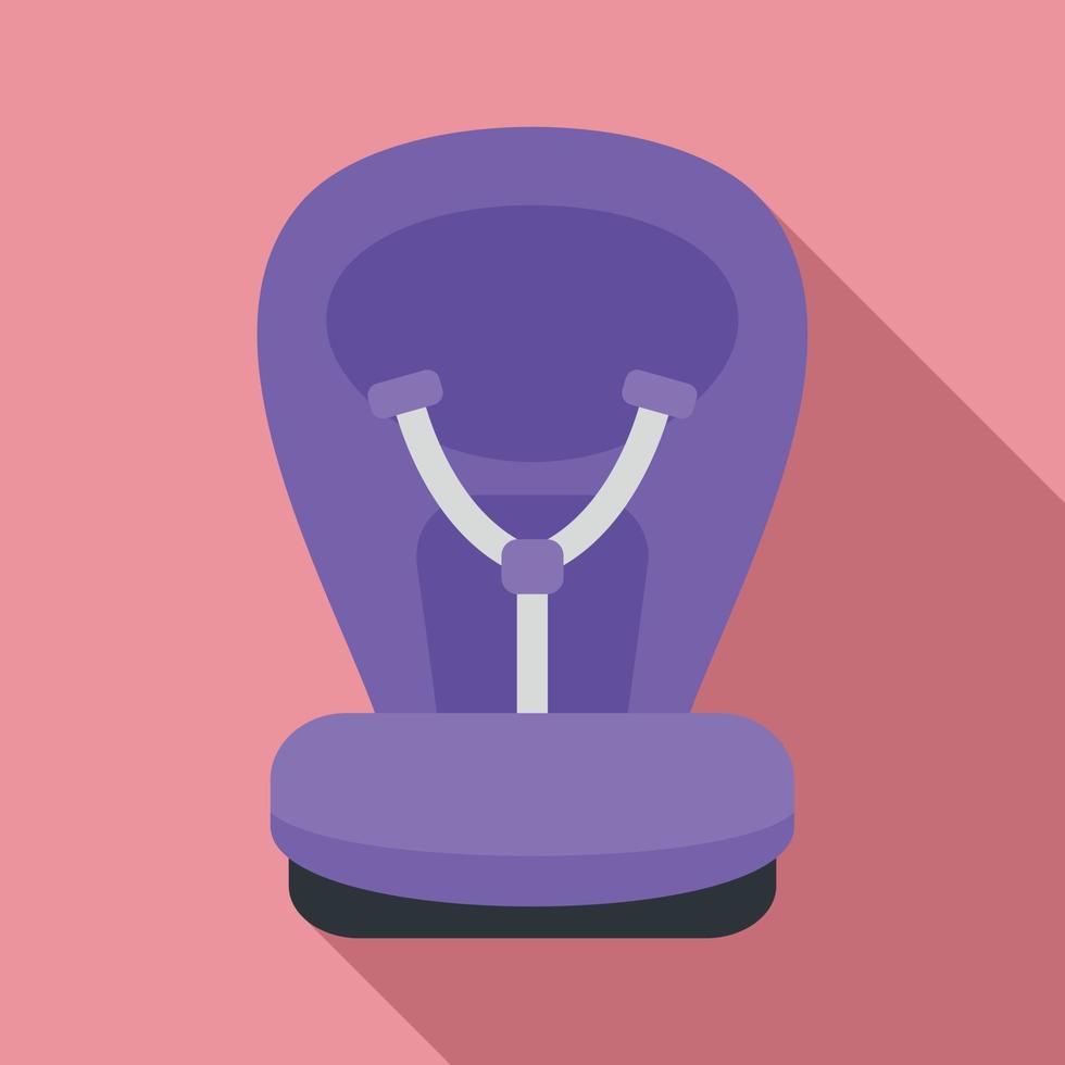 Safety baby car seat icon, flat style vector