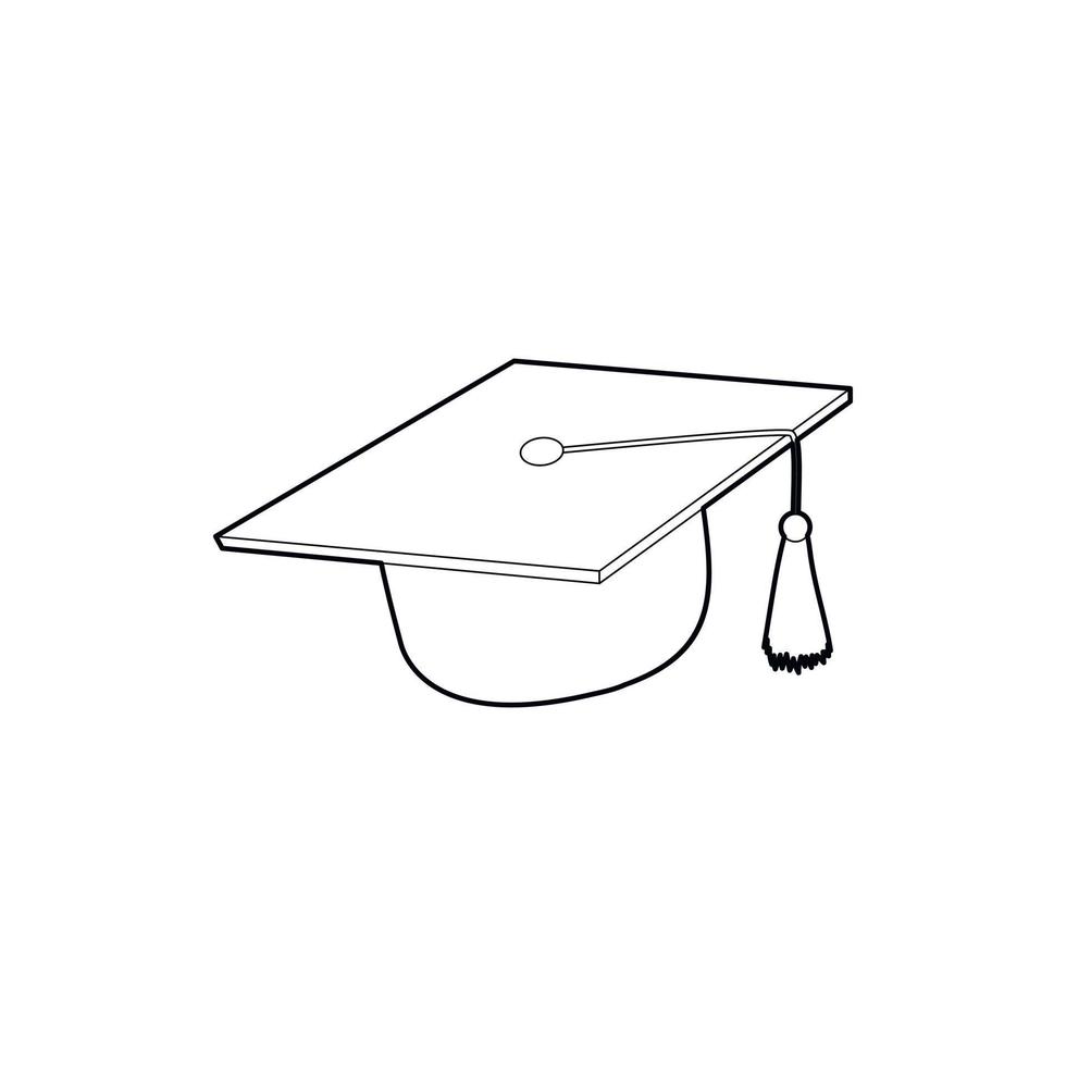 Hat student icon, outline style vector