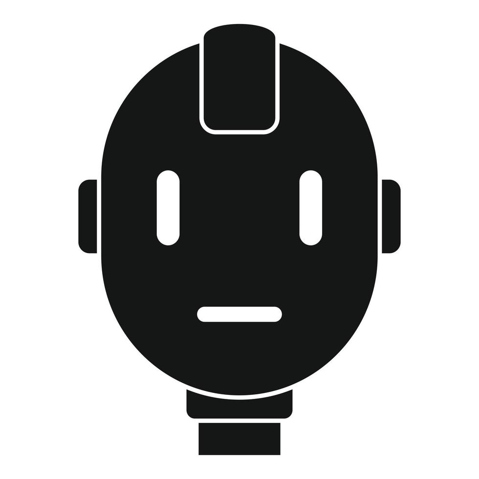 Head robot icon, simple style vector