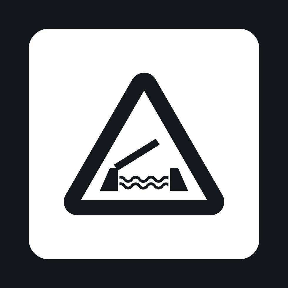 Sign sliding bridge icon, simple style vector