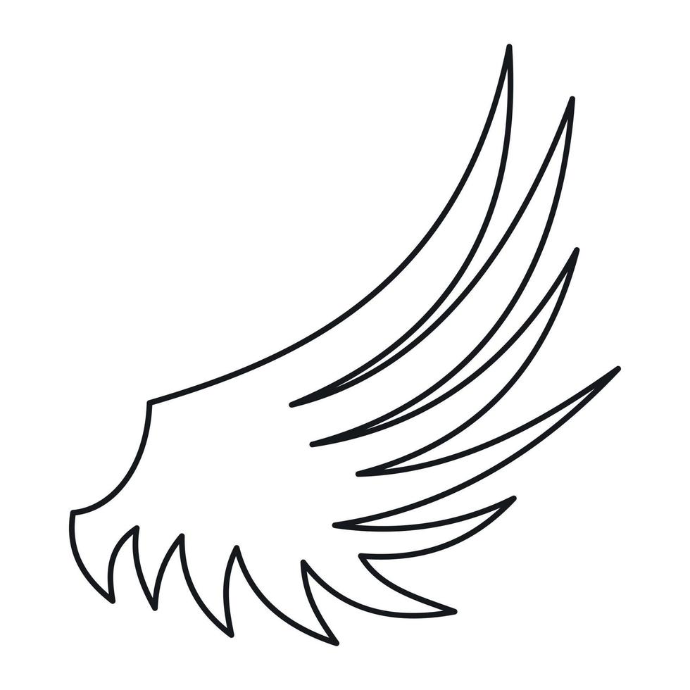 Wing icon, outline style vector