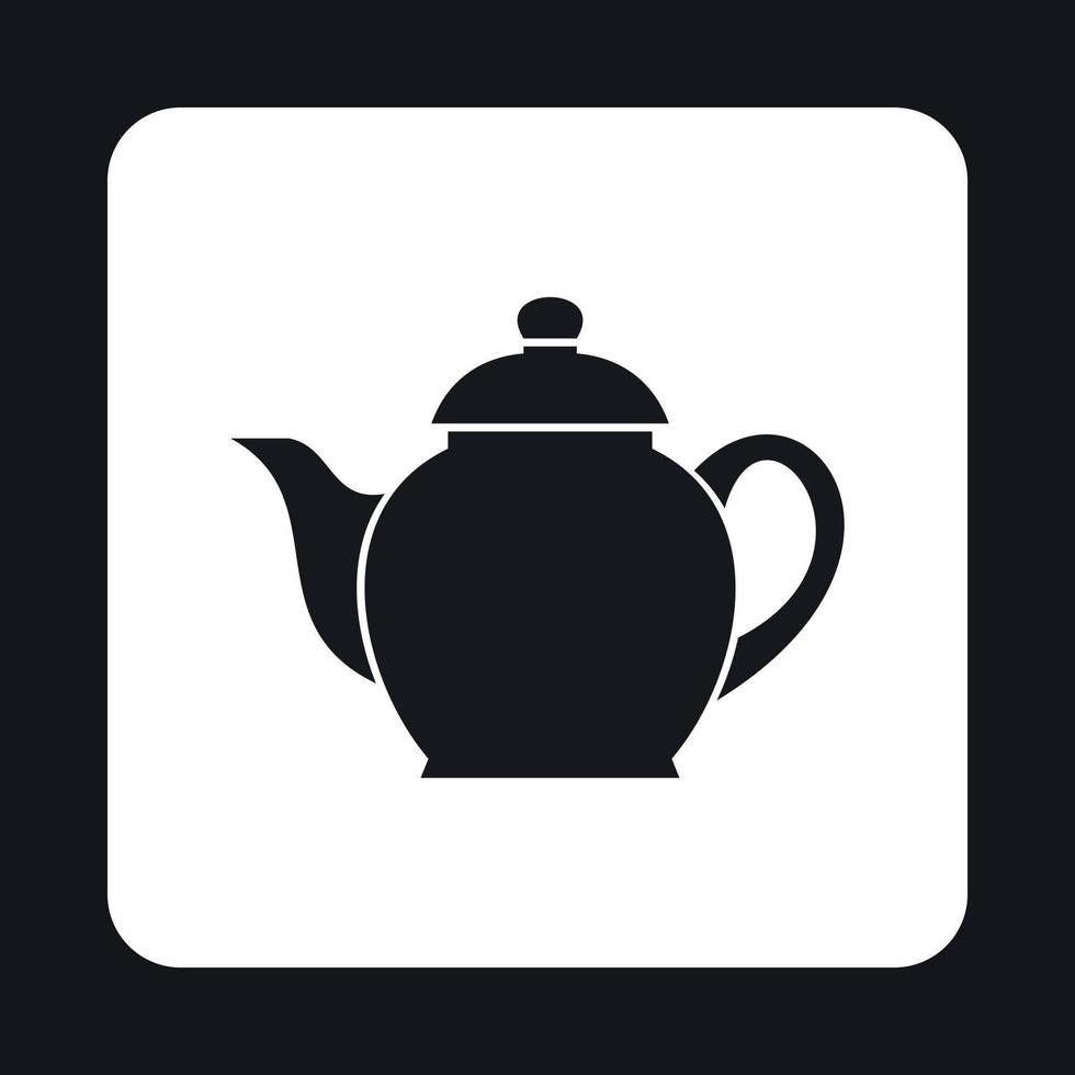 Black kettle icon, simple style vector