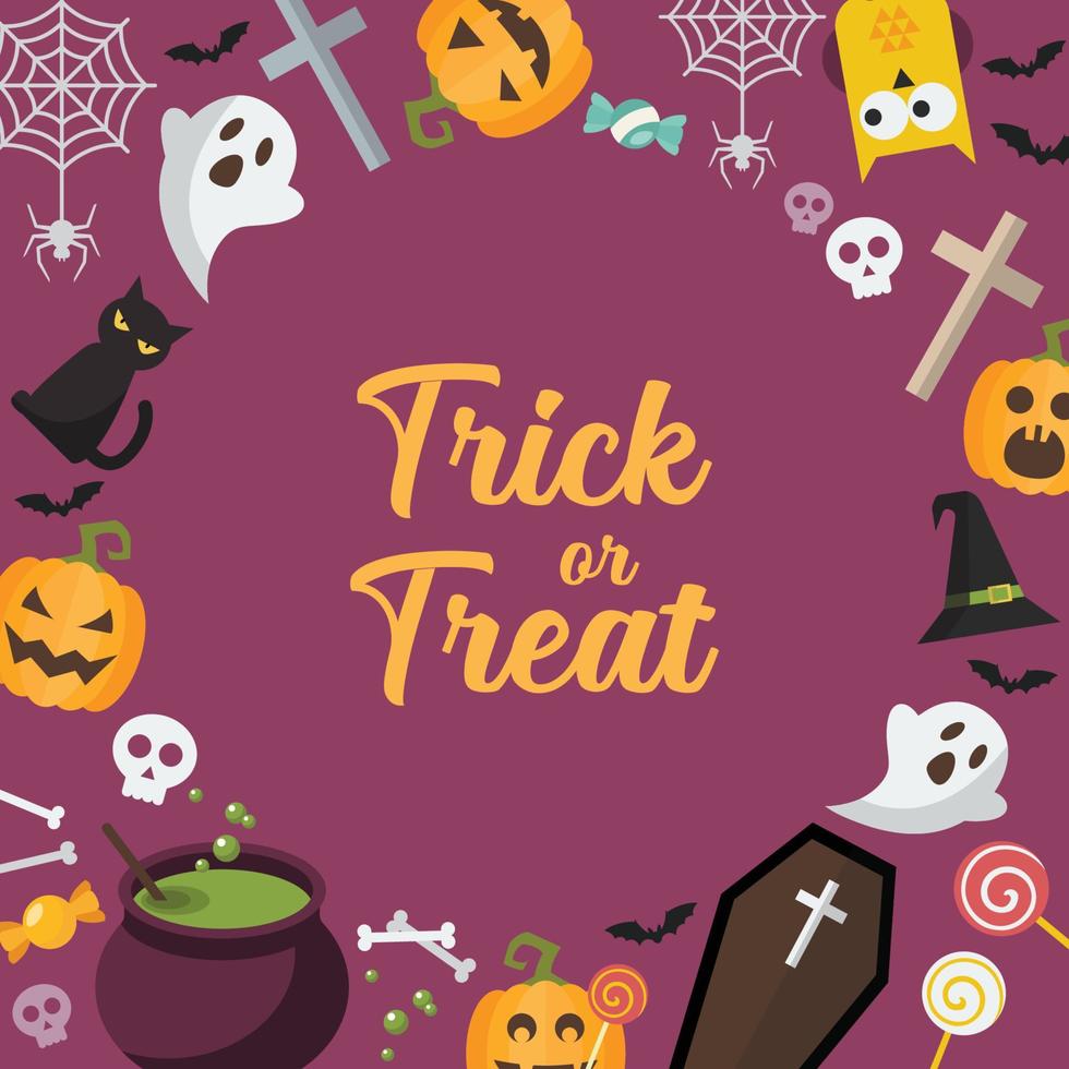 Trick or Treat Halloween background vector