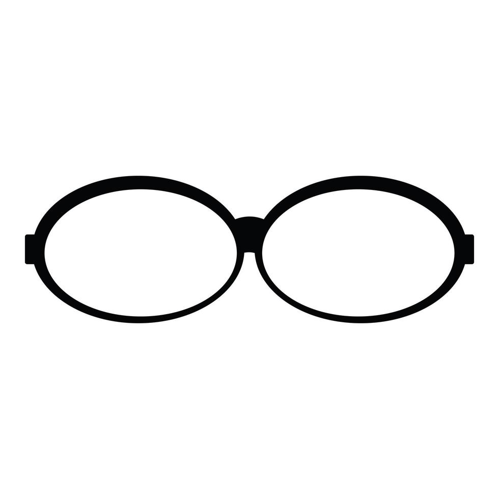 Oval glasses icon, simple style. vector