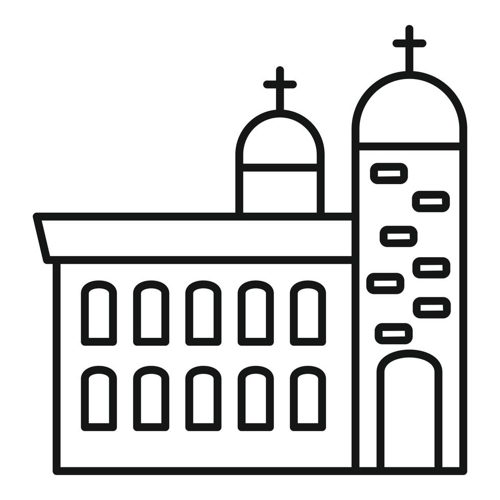 Christian cathedral icon, outline style vector