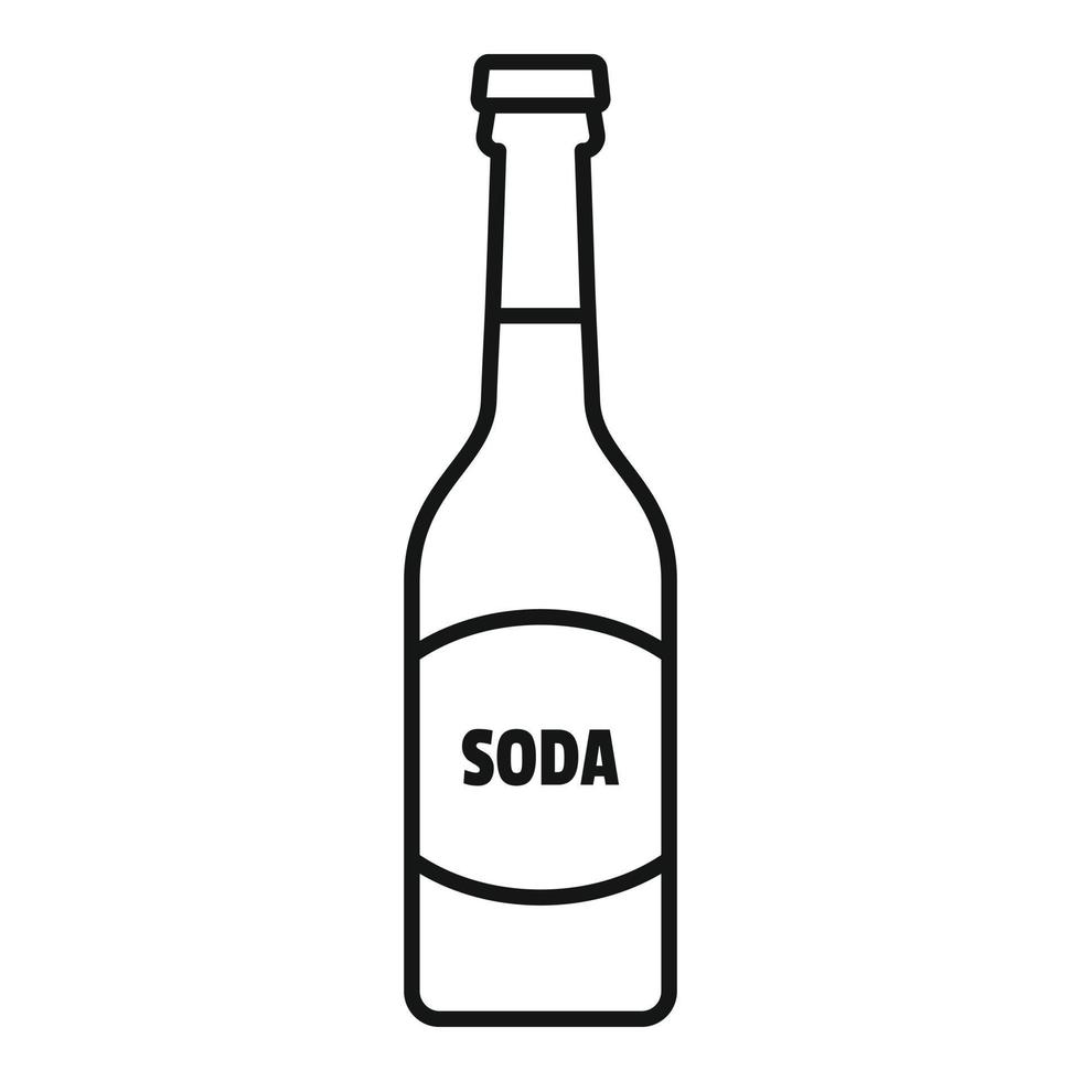 icono de botella de refresco, estilo de esquema vector