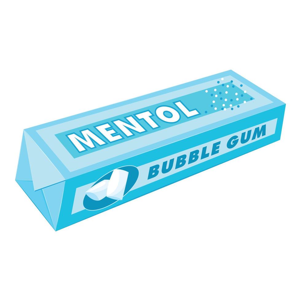 Mentol gum pads icon, cartoon style vector
