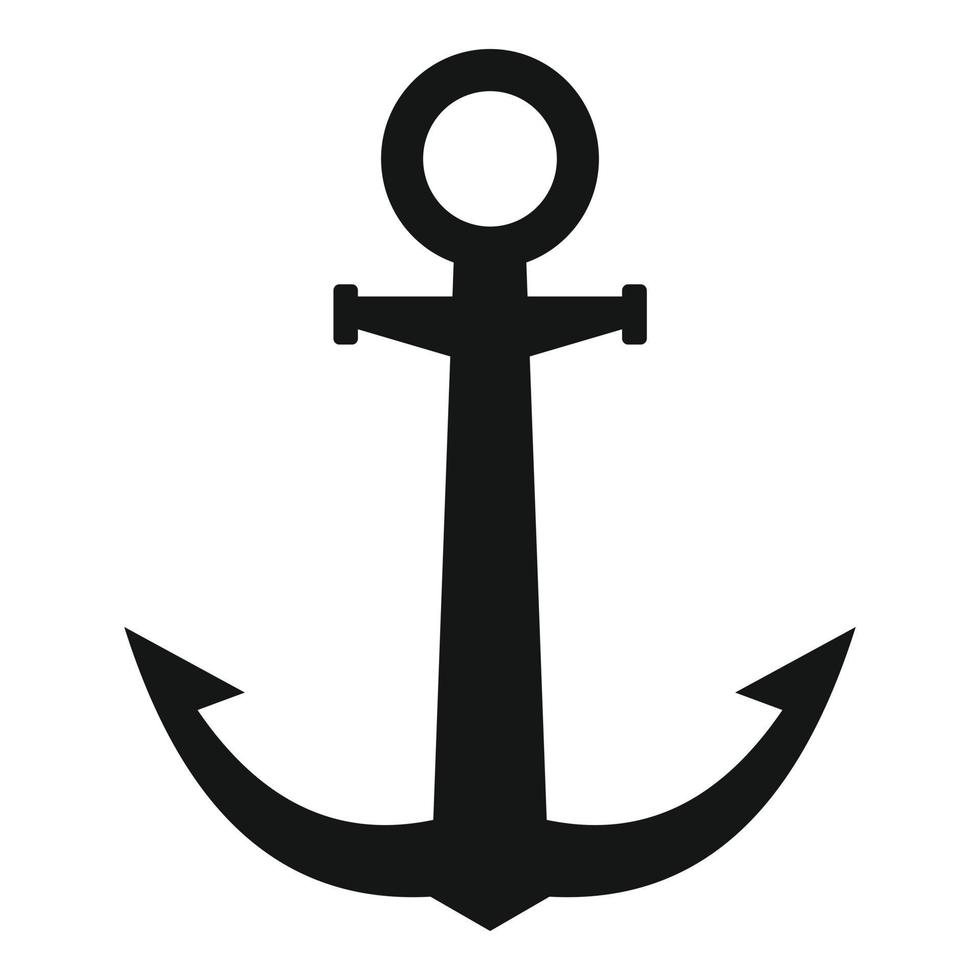 Hook anchor icon, simple style vector