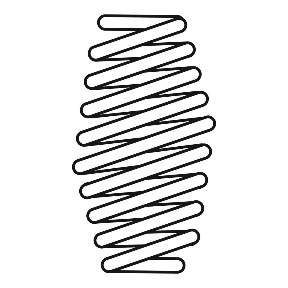 Fat spring coil icon, outline style vector