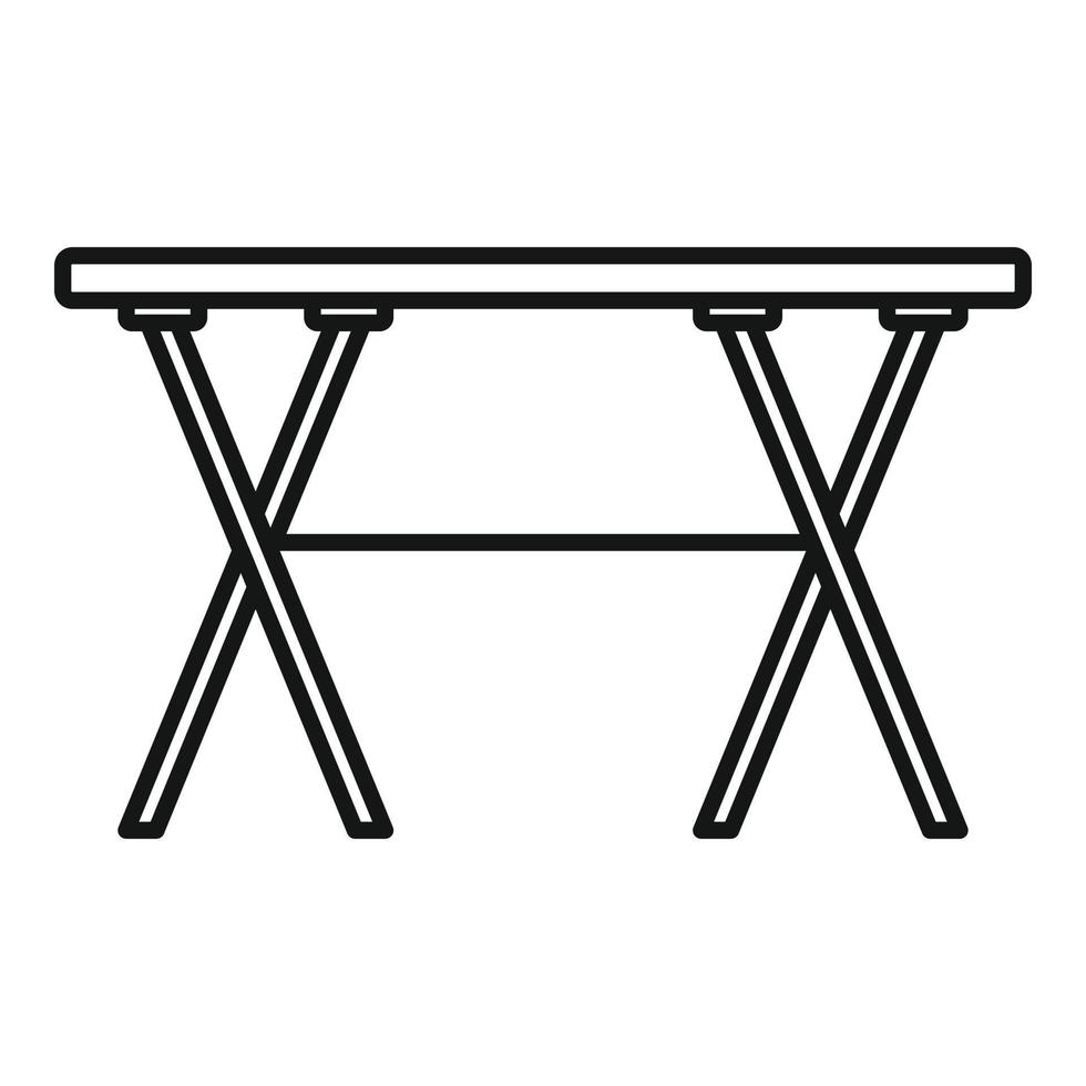 Folding long table icon, outline style vector