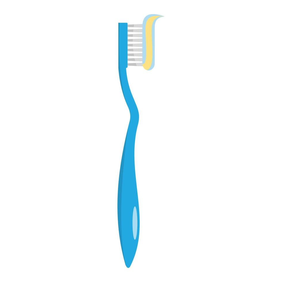 icono de cepillo de dientes, estilo plano vector