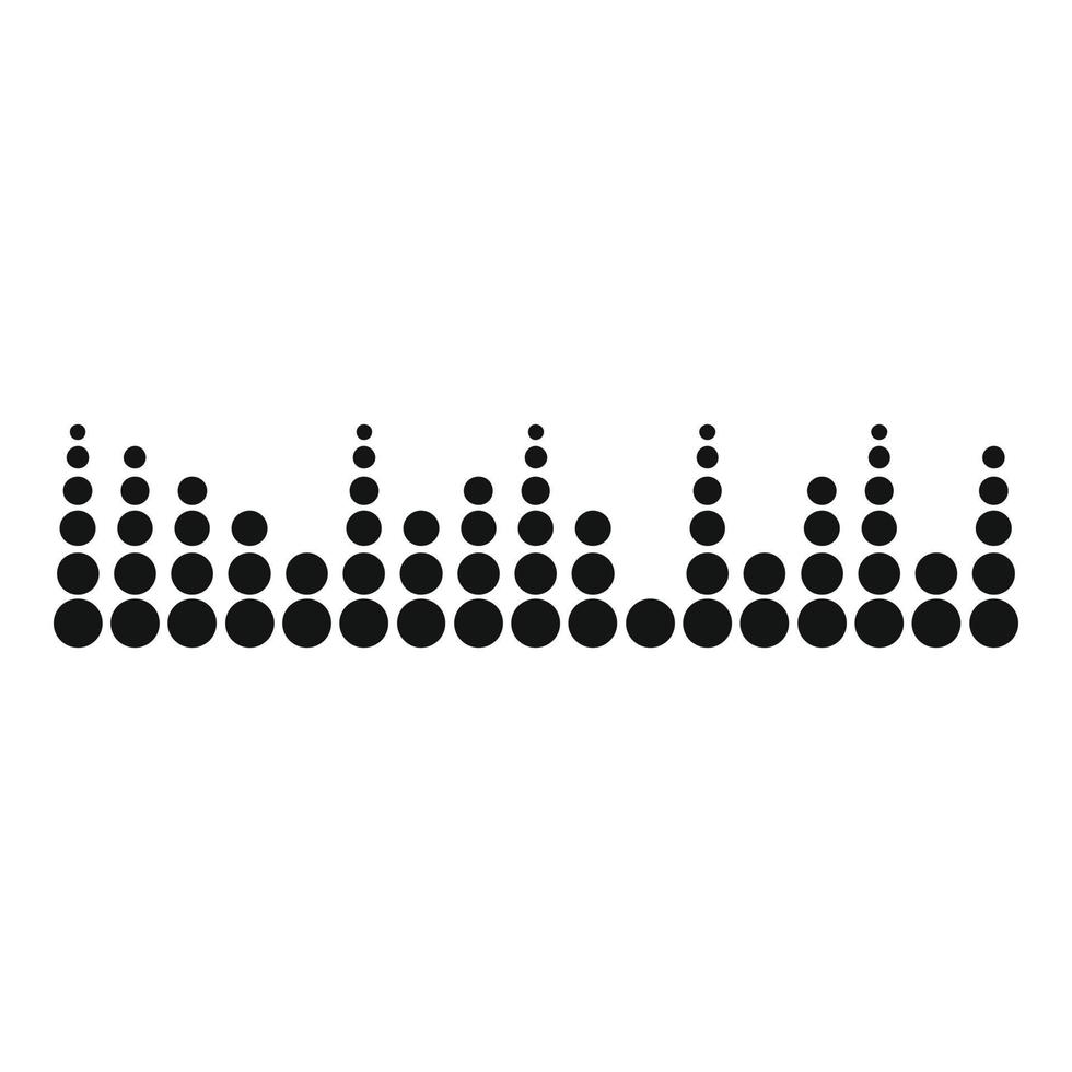 Equalizer musical radio icon, simple black style vector