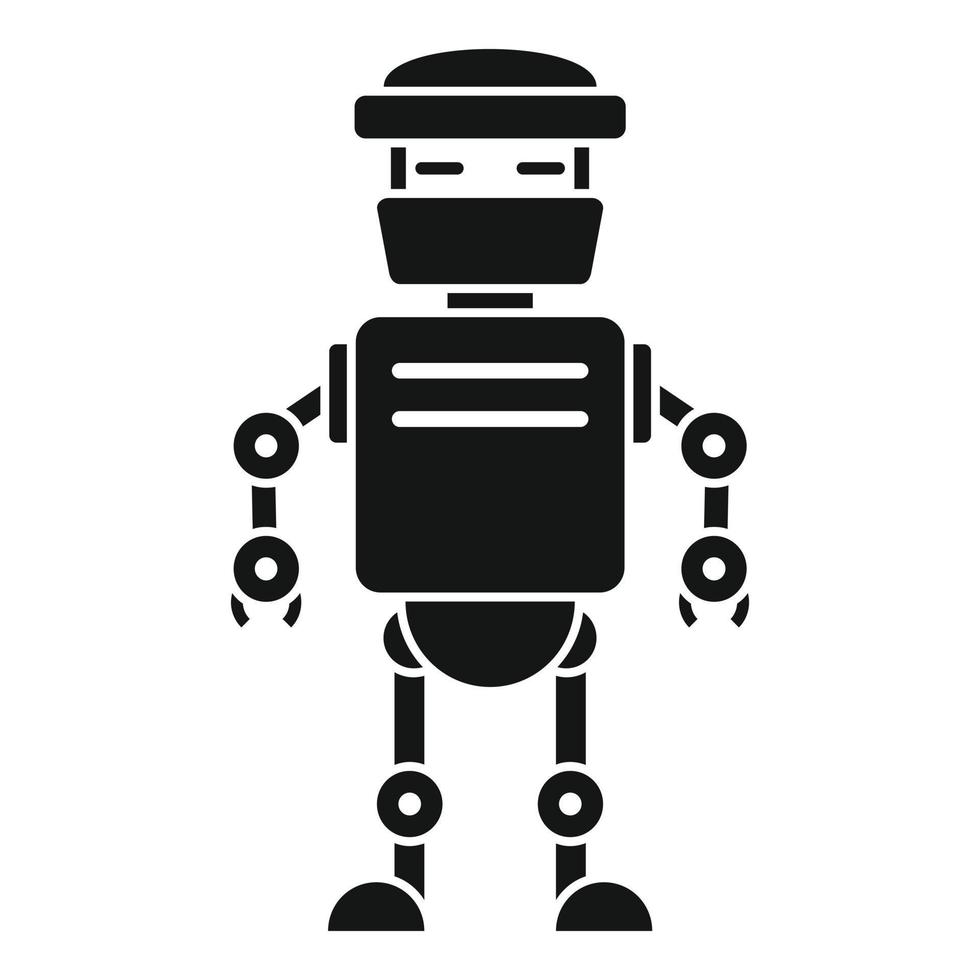 Futuristic humanoid icon, simple style vector