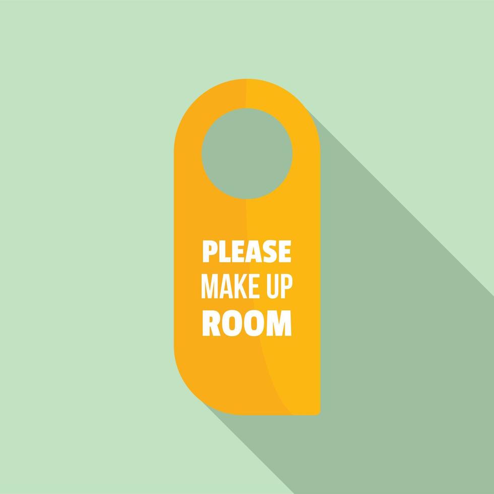 por favor invente el icono de la etiqueta del colgador de la habitación, estilo plano vector