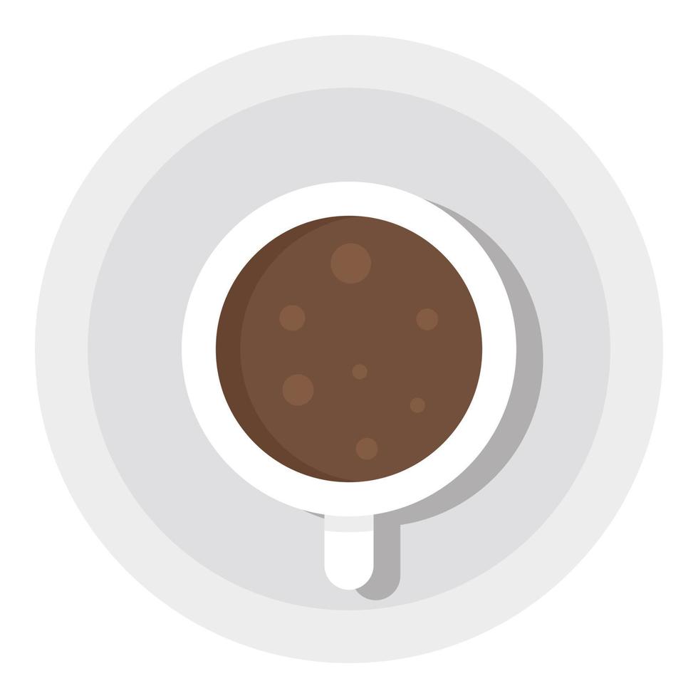 icono de taza de café de vista superior, estilo plano vector