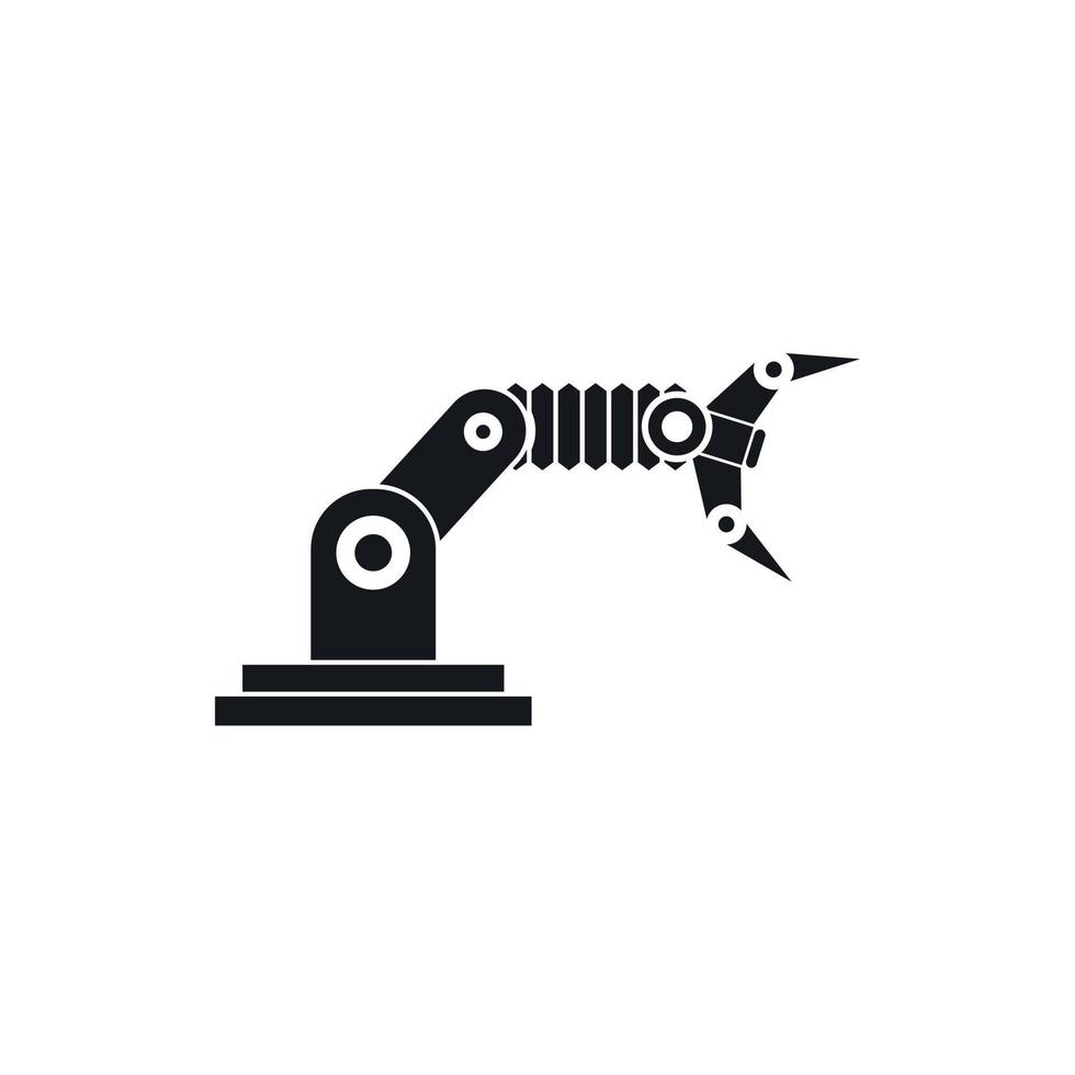 Robotic hand manipulator icon, simple style vector