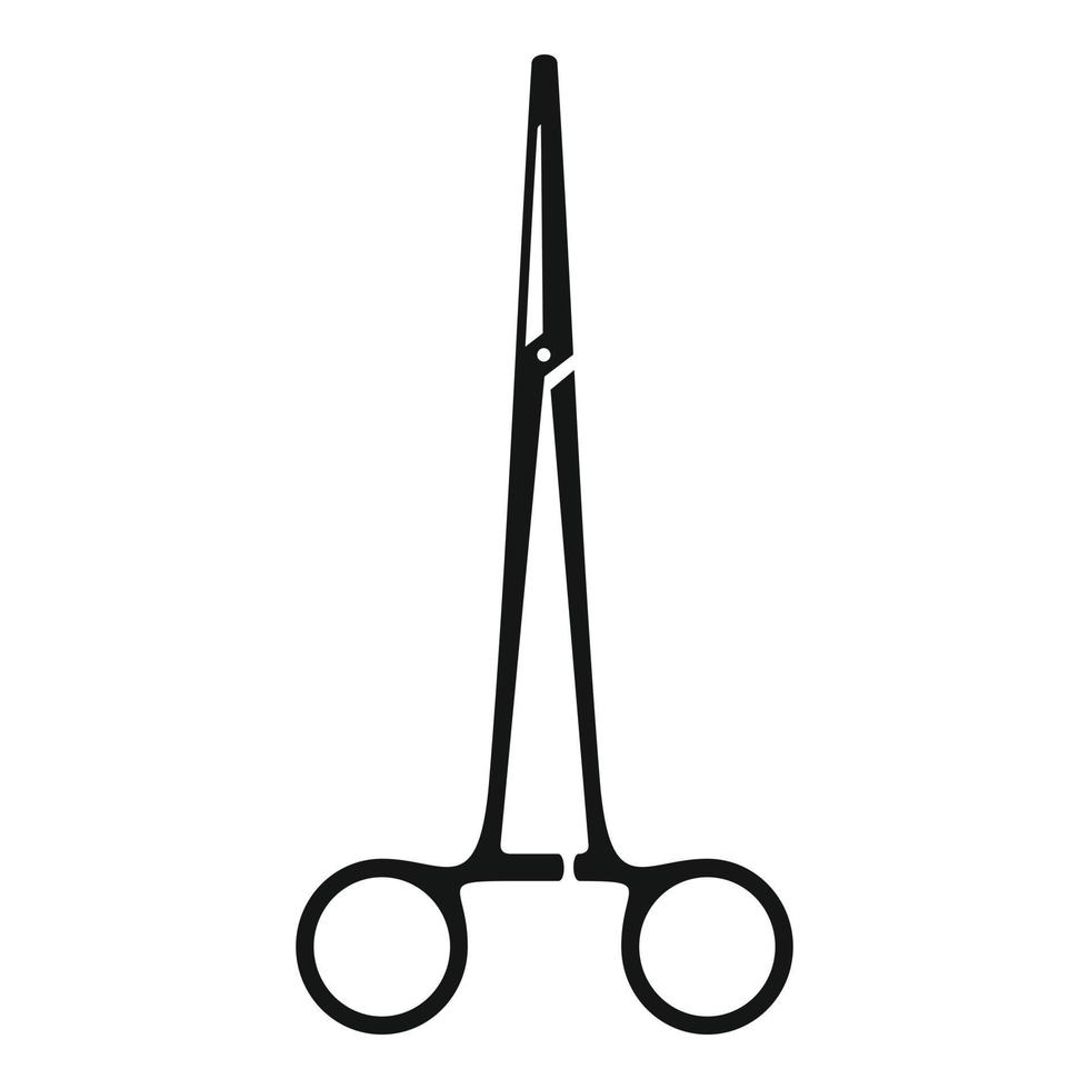 Surgery forceps icon, simple style vector