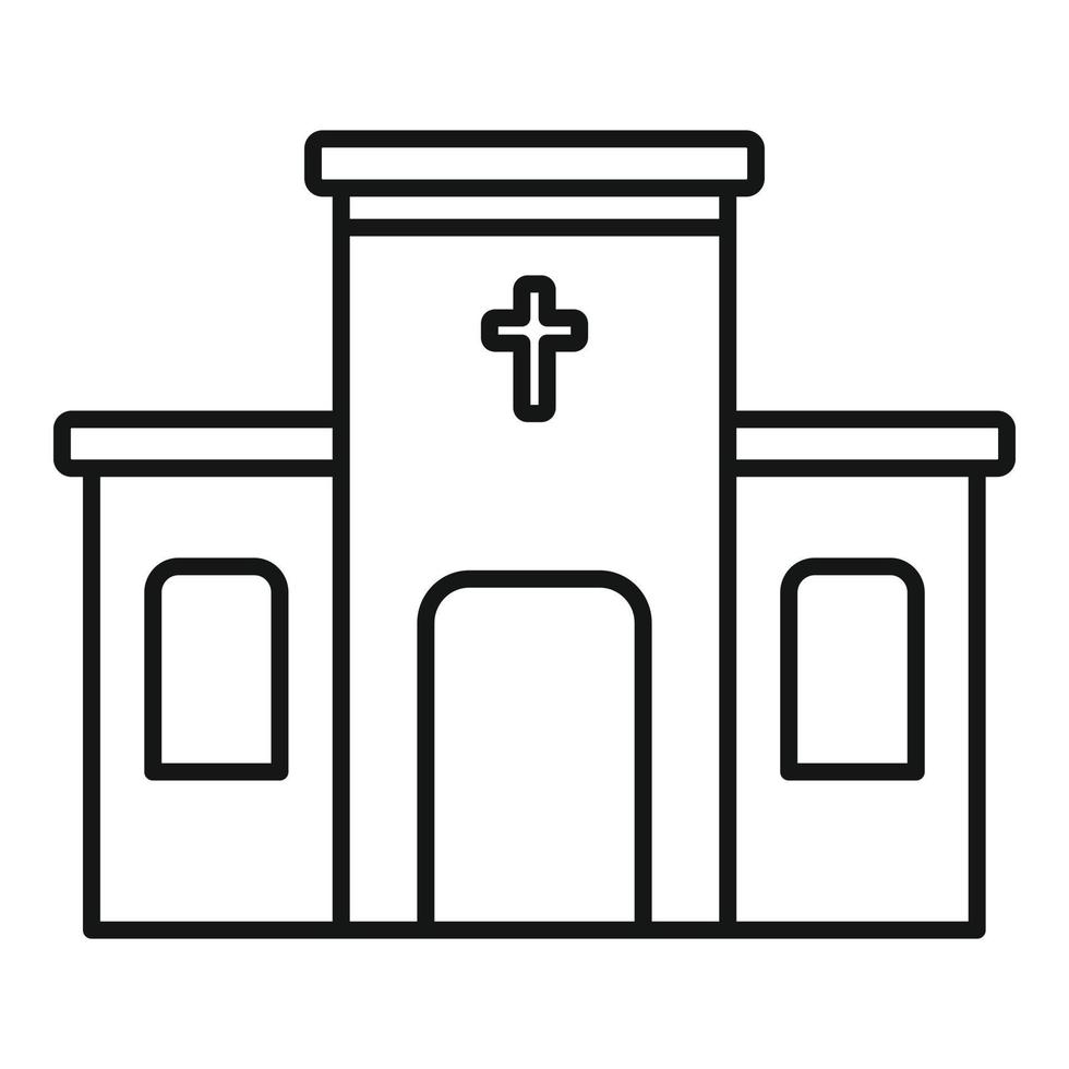 icono de la iglesia de arquitectura, estilo de esquema vector