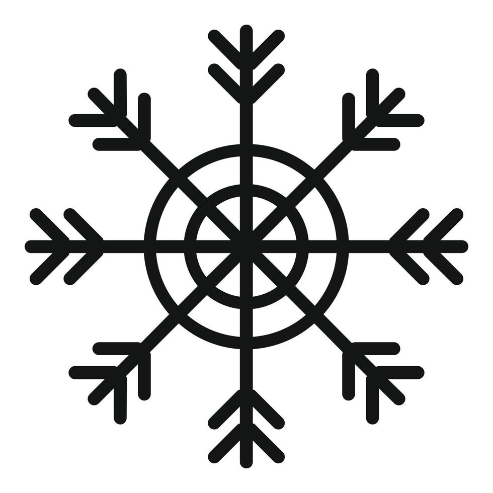 Snowflake icon, simple black style vector