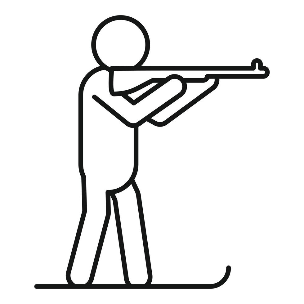 Biathlon shooting icon, outline style vector