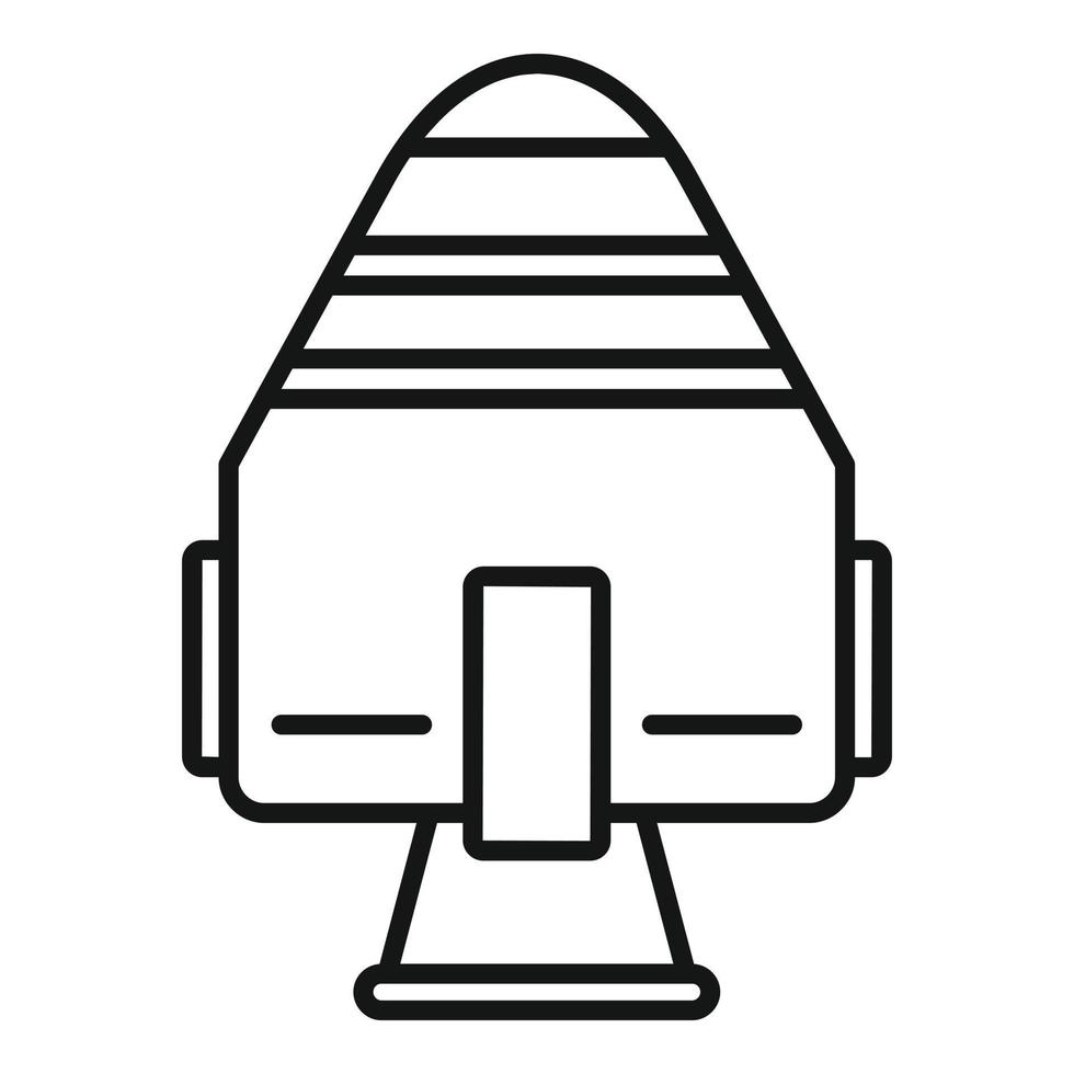 Space rocket capsule icon, outline style vector