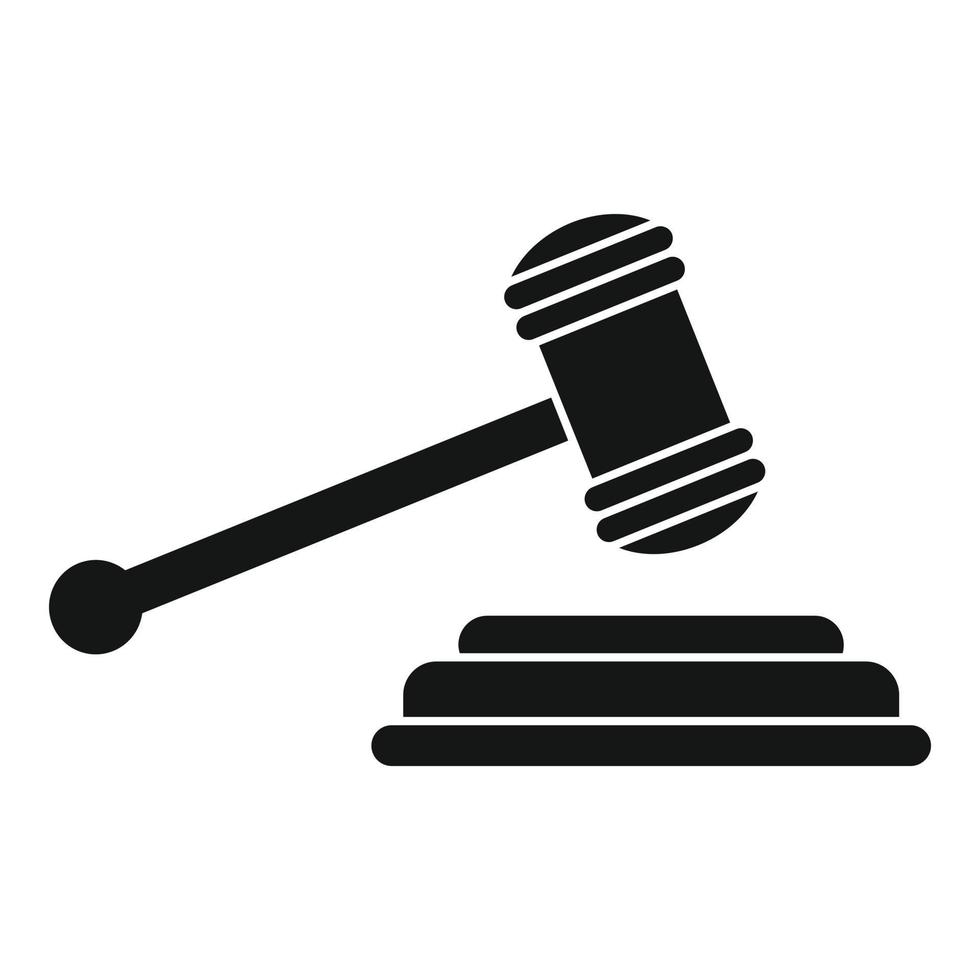 Judge gavel icon, simple style vector