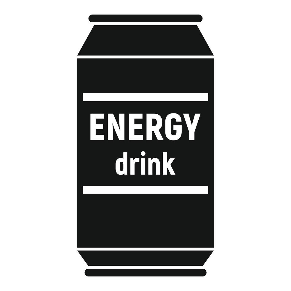 Energy drink tin icon, simple style vector