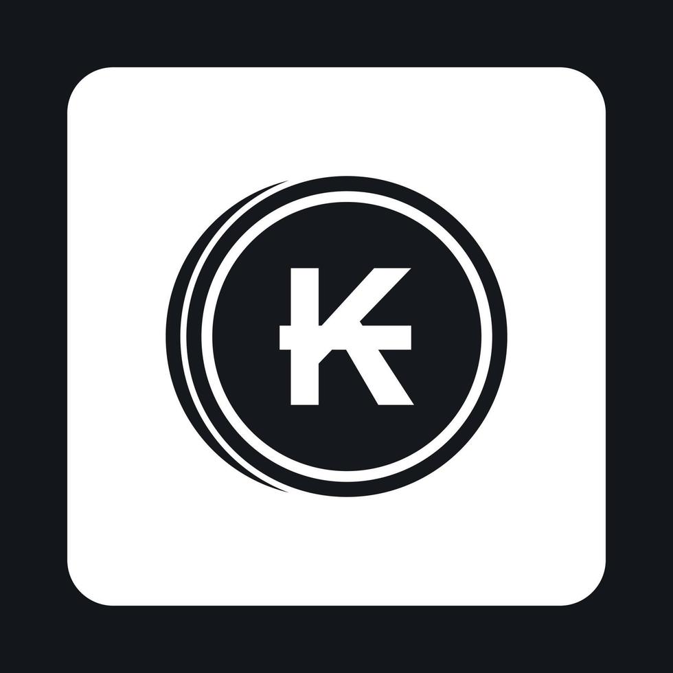 Coins lao kip icon, simple style vector