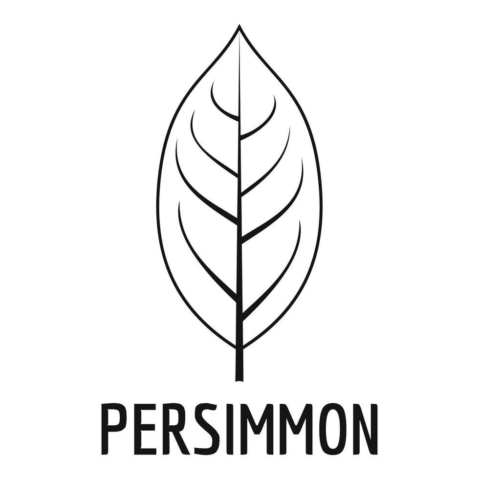 Persimmon leaf icon, simple black style vector