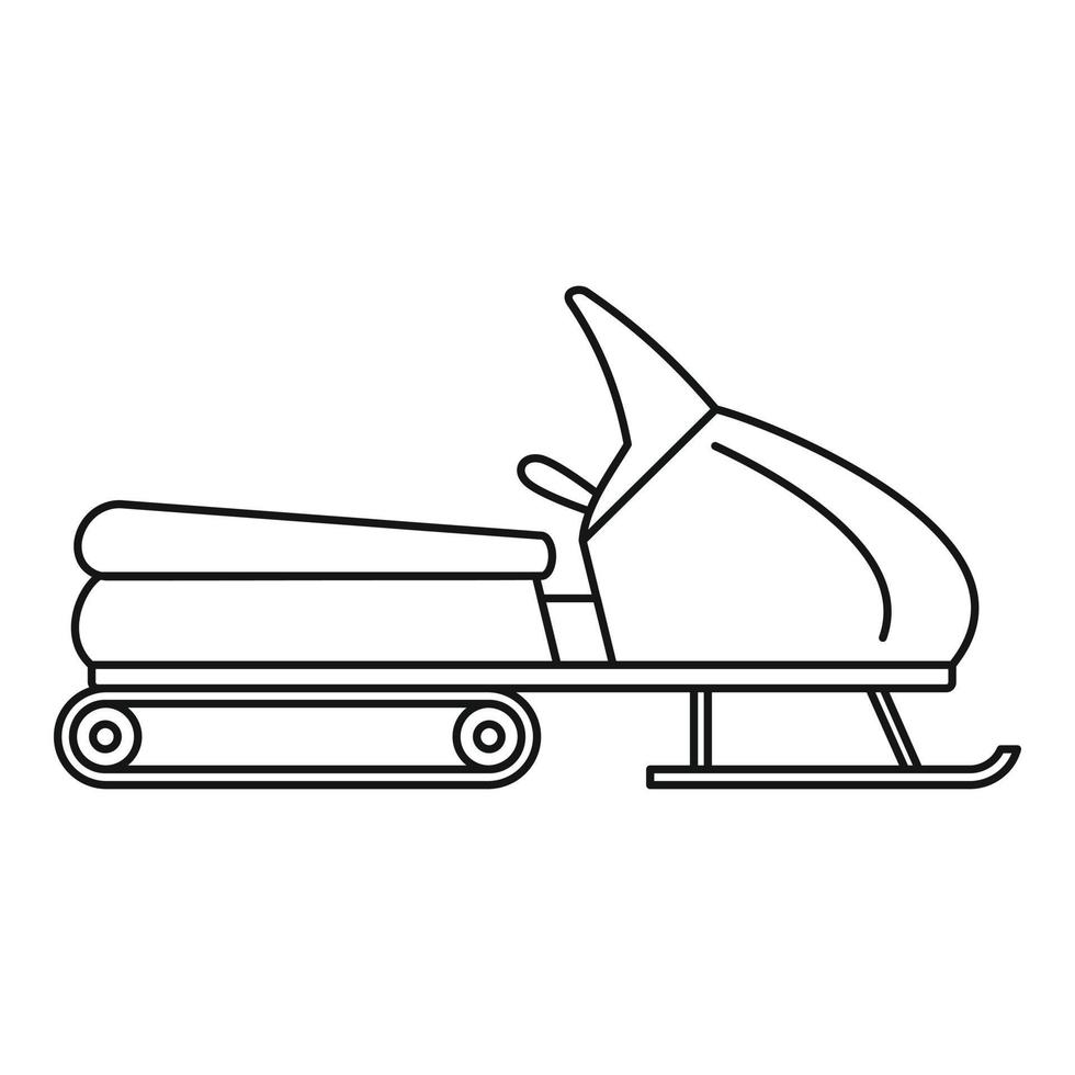 icono de moto de nieve de santa, estilo de contorno vector